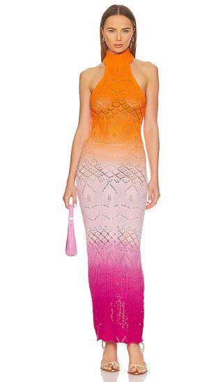 Isano Ombre Maxi Knit Dress in Hot Pink & Orange | Revolve Clothing (Global)