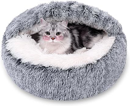 MADDEMCUTE Calming Dog Beds & Cat Cave Bed with Hooded Cover,Removable Washable Round Beds for Sm... | Amazon (US)