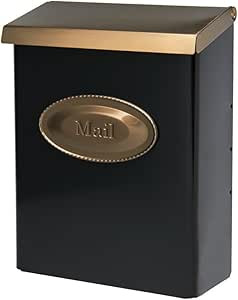 Gibraltar Mailboxes Designer Locking Medium Capacity Galvanized Steel Black, Wall-Mount Mailbox, ... | Amazon (US)
