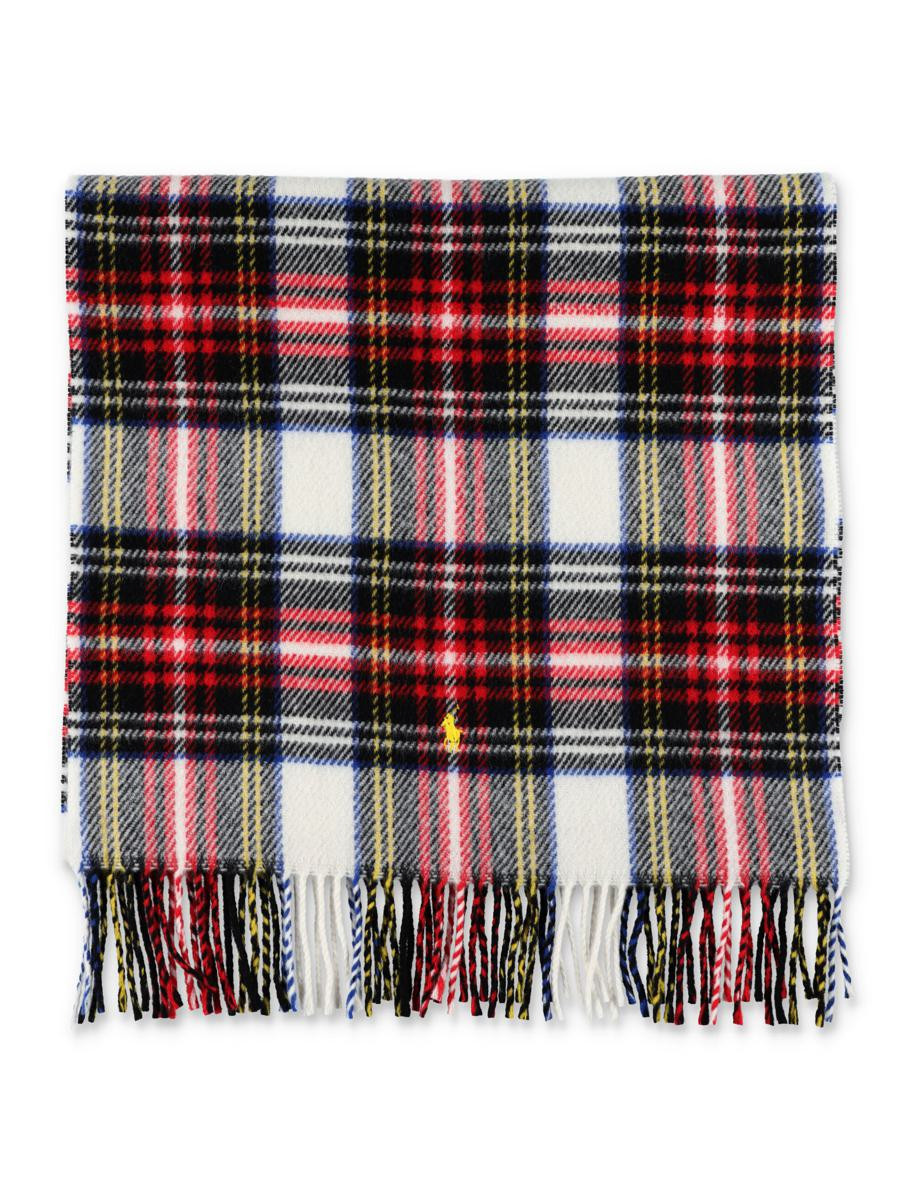 Polo Ralph Lauren Recycled Wool Tartan Scarf With Logo | Baltini