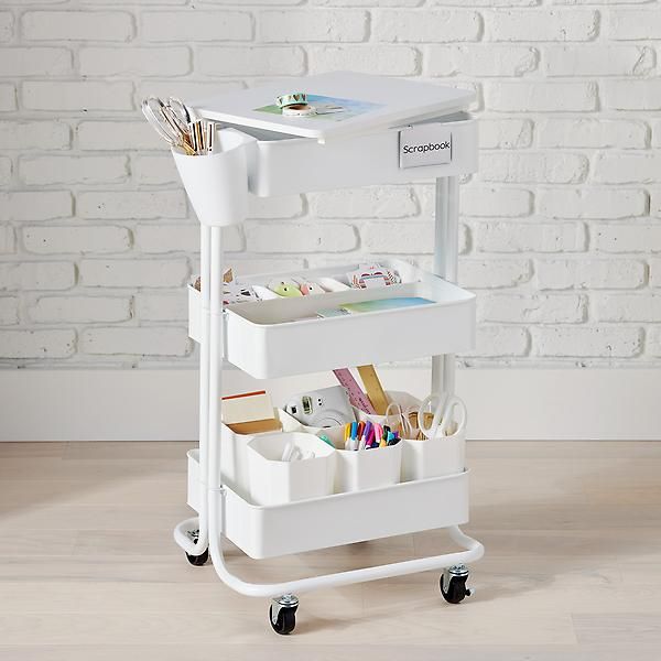 Scrapbook Themed Rolling Cart | The Container Store