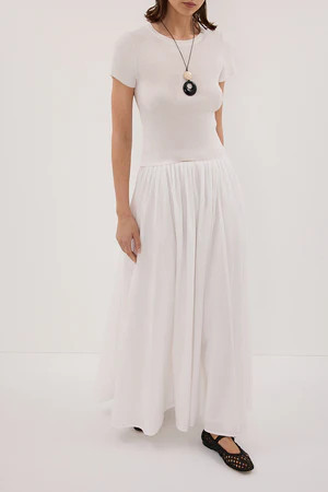 MARINA OFF WHITE MIDI SKIRT | DISSH