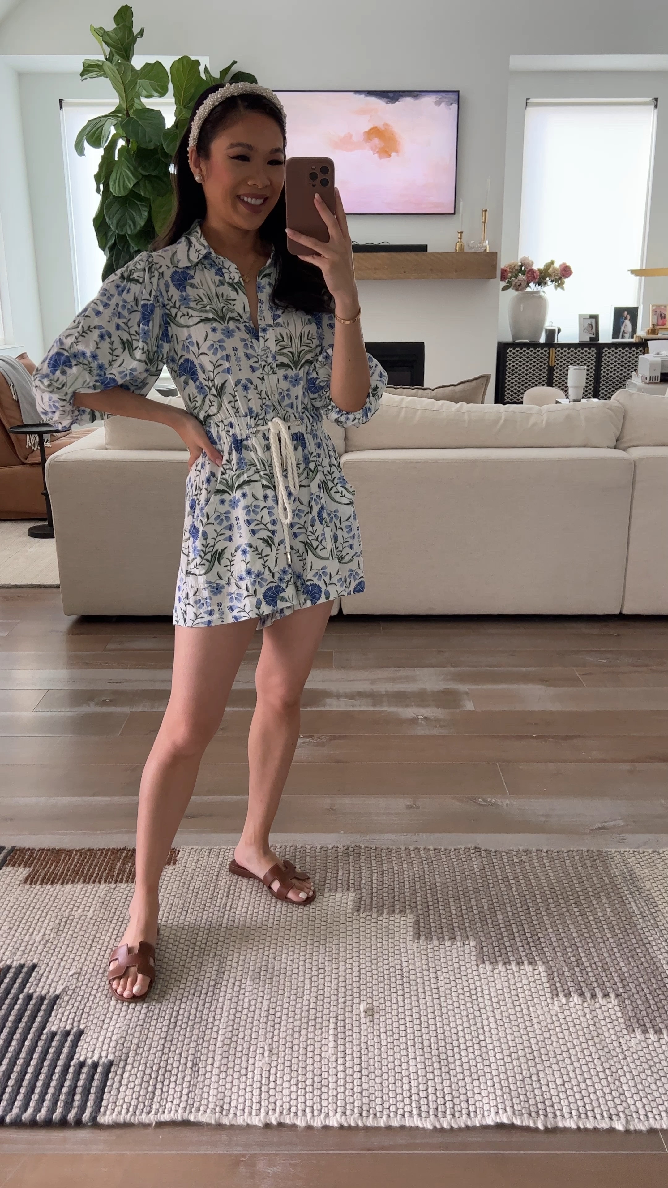 Annie Linen Romper - Blue Floral curated on LTK