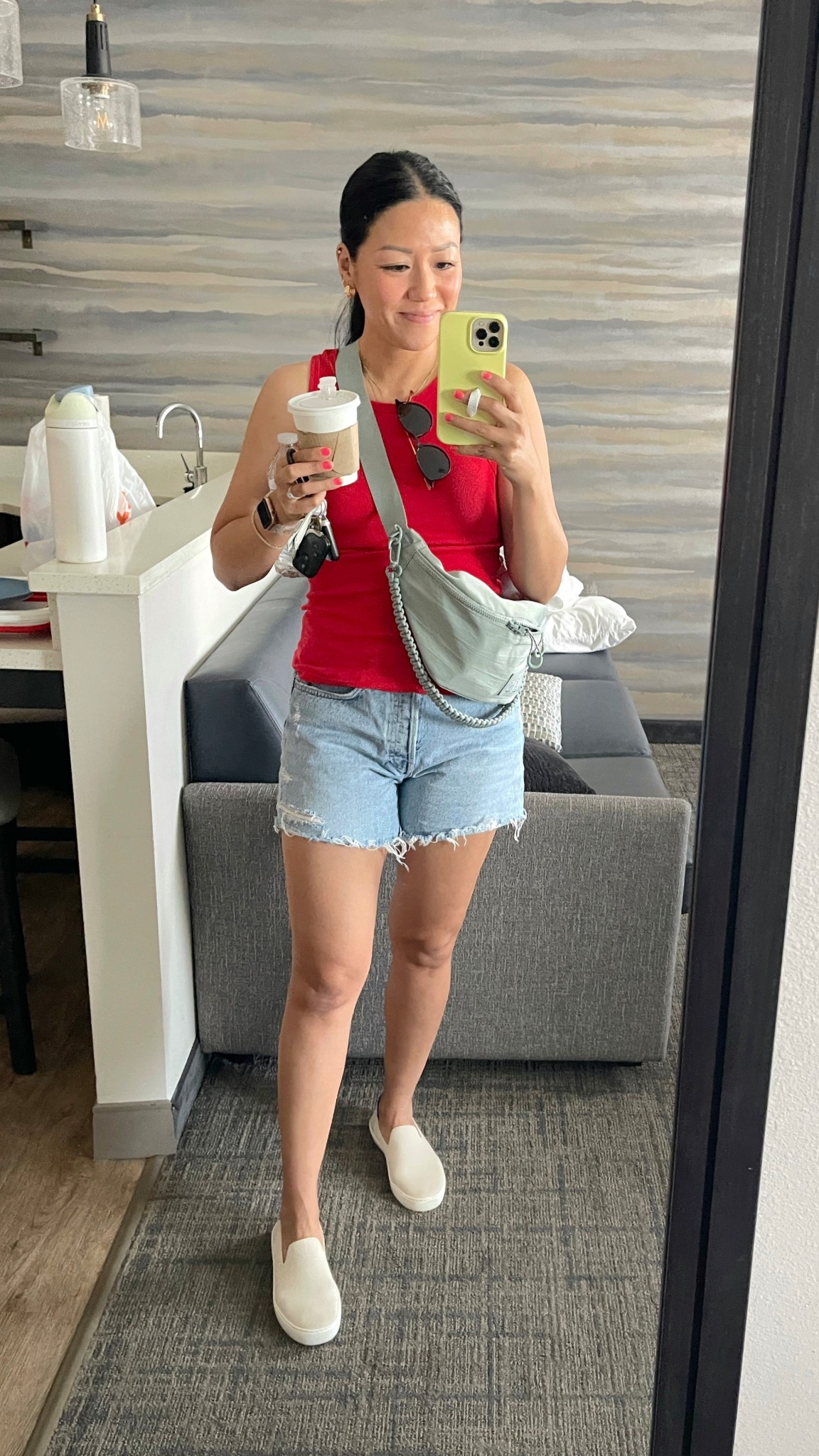 Size small tank
Size 26 shorts
True to size


#LTKStyleTip #LTKOver40 #LTKSaleAlert