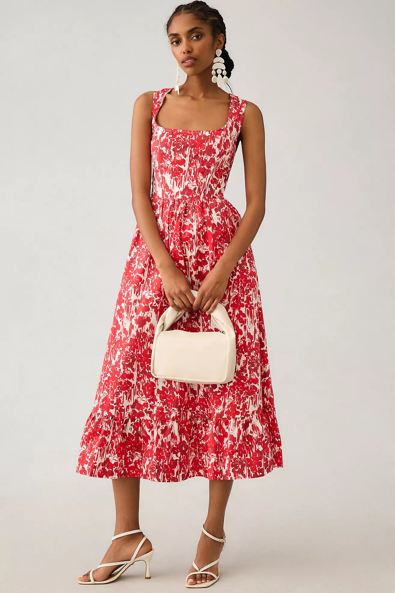 Aureta Studio Square-Neck Corset A-Line Dress | Anthropologie (US)