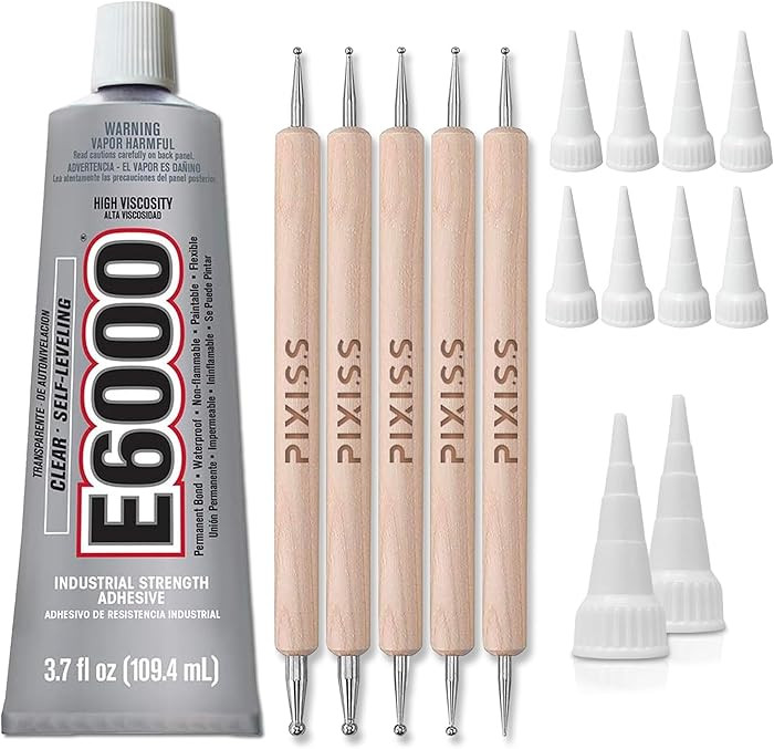 E6000 3.7 Ounce (109.4mL) Tube Industrial Strength Adhesive for Crafting, 10 Snip Tip Applicator ... | Amazon (US)