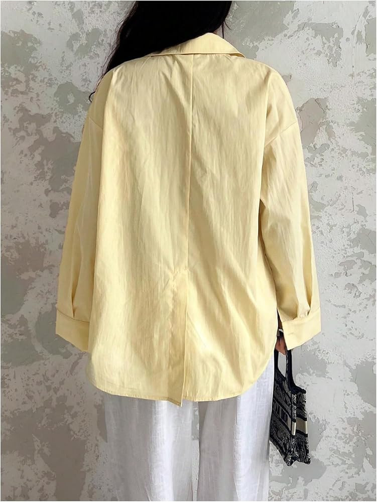 SOLY HUX Women's Oversized Button Down Shirts Casual Collared Long Sleeve Blouses | Amazon (US)