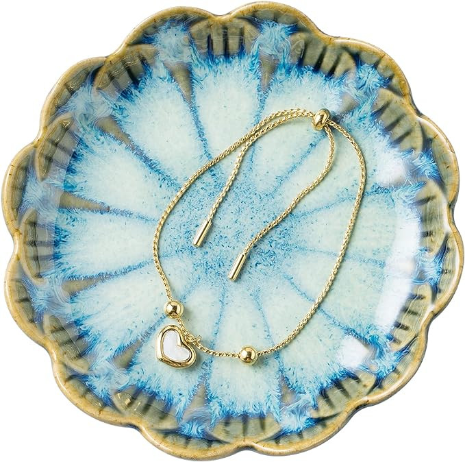 Jewelry Dish Tray, Ring Dish, Ceramic Trinket Tray, Key Bowl, Decorative Plate, Gifts for Friends... | Amazon (US)