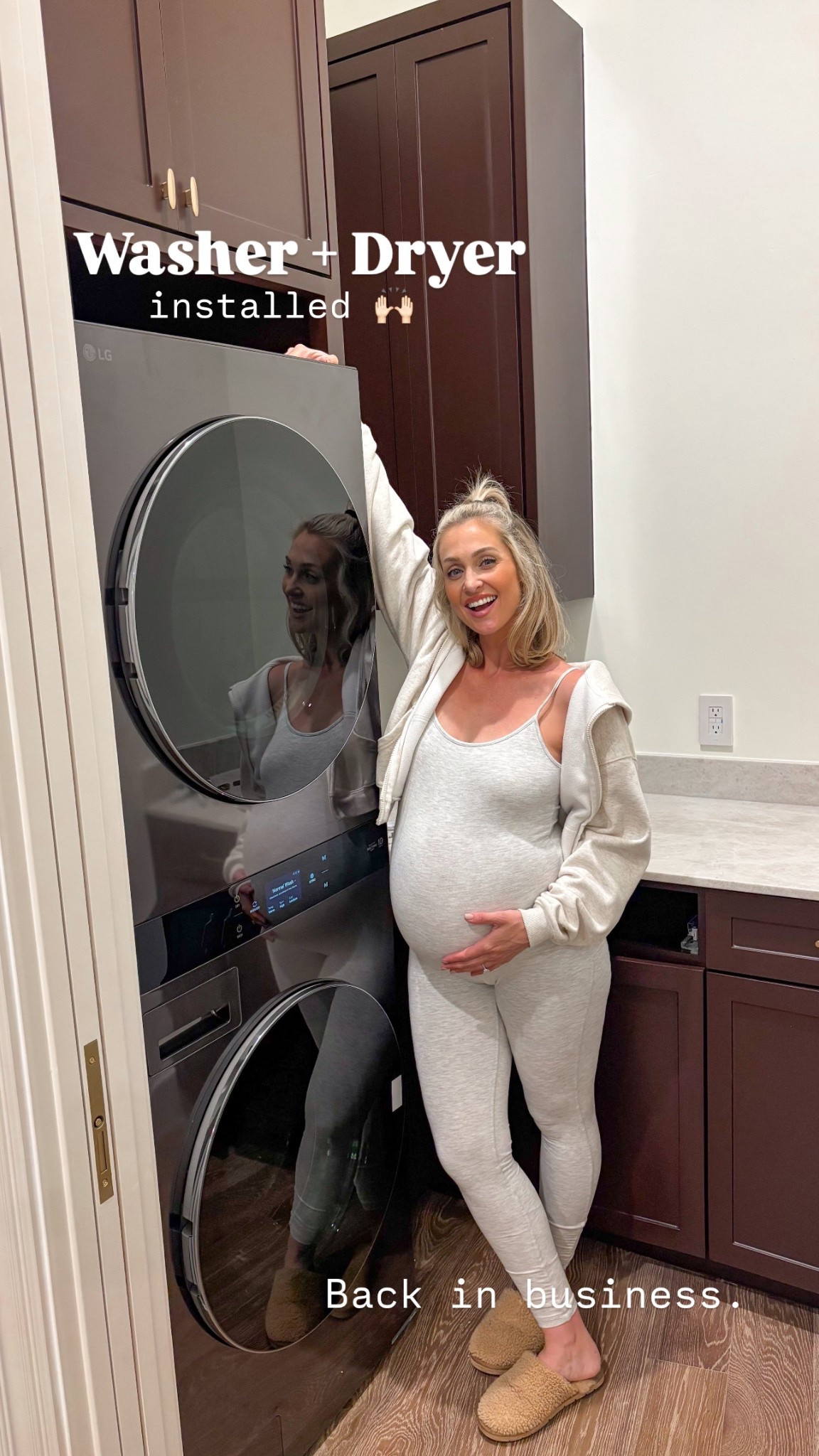 LG Wash Tower in “Dark Steel.” Single unit washer and dryer. Comes in five colors: red, white, dark steel, steel, dark green. Love it and got great reviews!

#LTKFamily #LTKHome