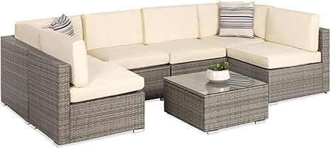 Best Choice Products 7-Piece Modular Outdoor Sectional Wicker Patio Furniture Conversation Sofa S... | Amazon (US)