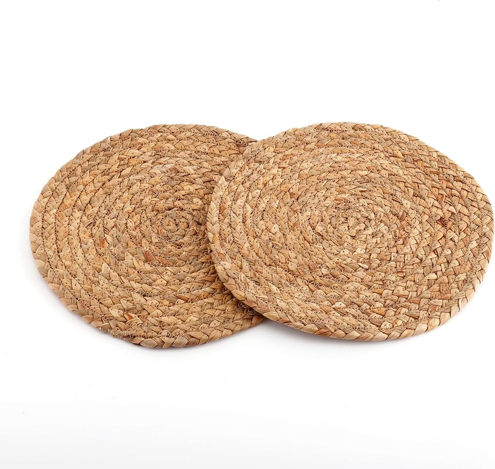 Seagrass Placemats Rattan Placemats Round Placemats Set of 2 Wicker Placemats, 11 Inches | Amazon (US)