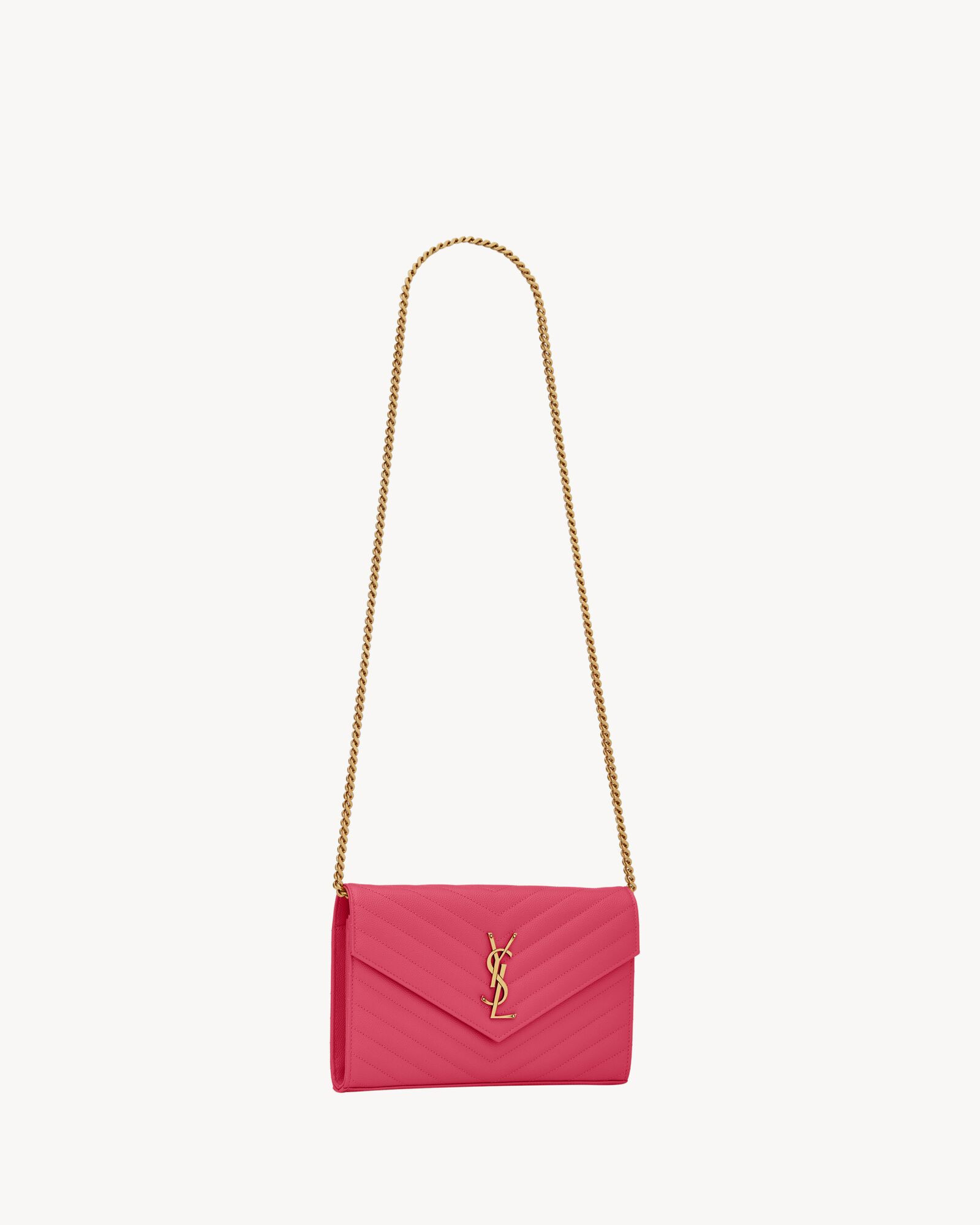 classic cassandre chain wallet in grain de poudre leather | Saint Laurent Inc. (Global)