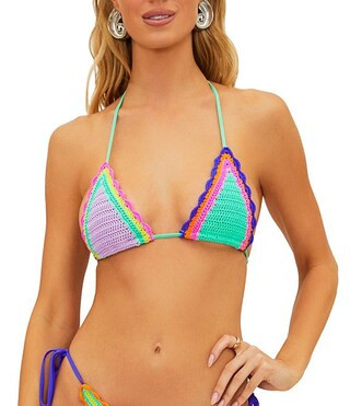 Beach Riot Winona Crochet Colorblock Triangle Swim Top | Dillard's | Dillard's