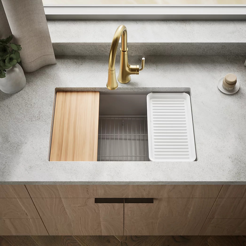 Billings® 29-1/2" undermount single-bowl workstation kitchen sinkK-33712-PC-CM3 | Kohler