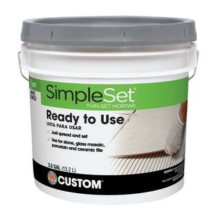 Custom Building Products SimpleSet 3 1/2 Gal. White Premixed Thinset Mortar STTSW3 - The Home Dep... | The Home Depot