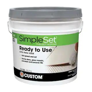 Custom Building Products SimpleSet White 3-1/2 Gal. Pre-Mixed Thin-Set Mortar-STTSW3 - The Home D... | The Home Depot