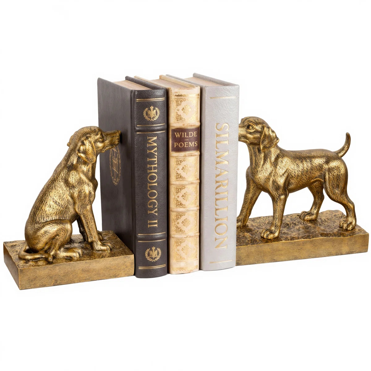 Labrador Dog Bookends, Standing & Sitting Dog Figurines For Shelves And Desks (Set of 2) | Wayfair North America