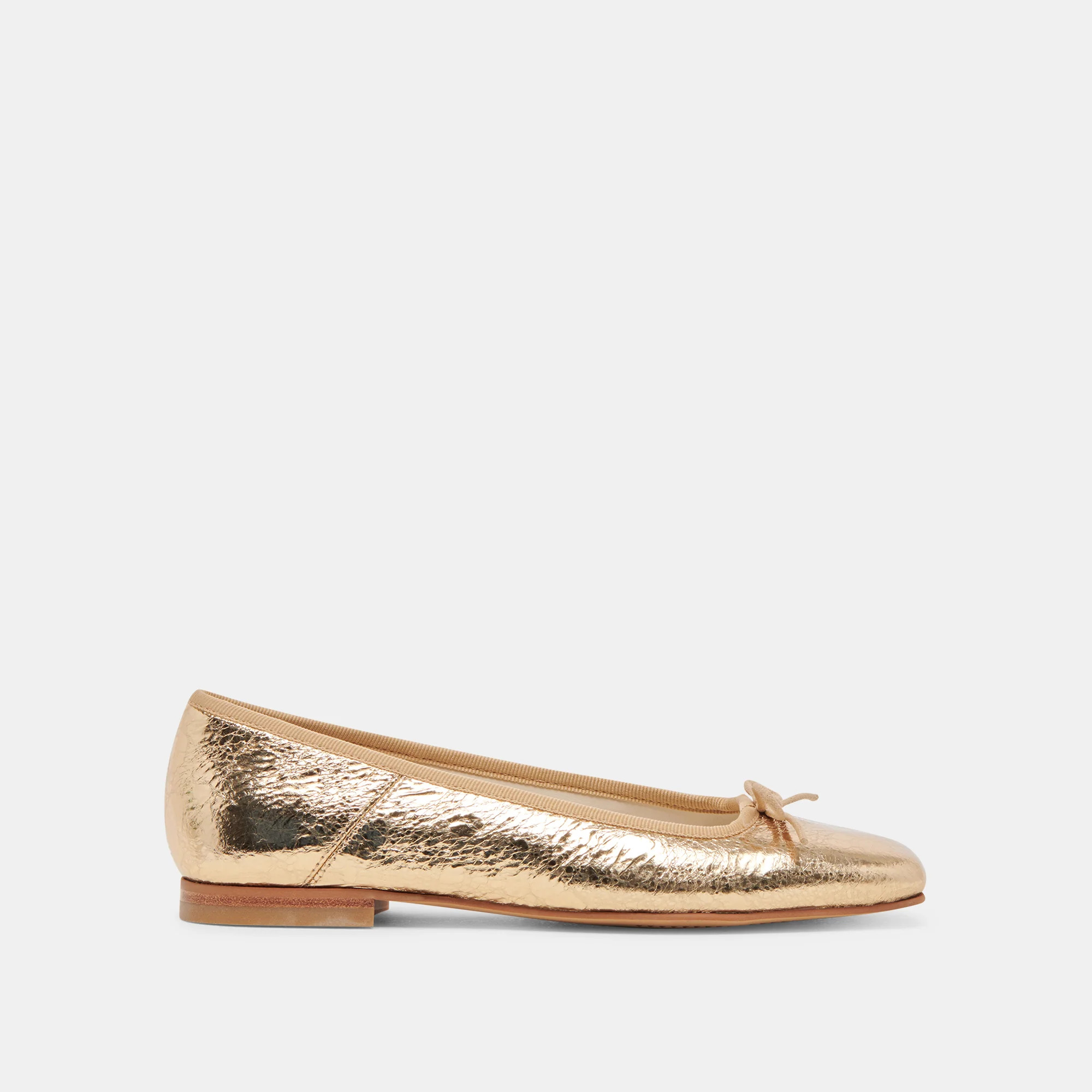 Anisa Ballet Flats | Gold Distressed Leather Flats by Dolce Vita | DolceVita.com