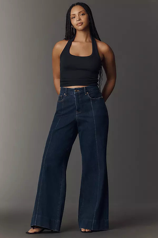 Good Waist Palazzo High-Rise Wide-Leg Jeans | Anthropologie (US)