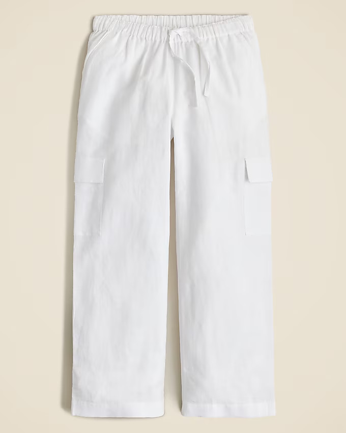Girls' soleil cargo pant in linen blend | J. Crew US