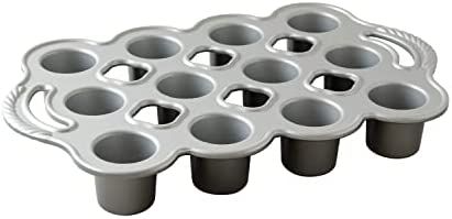 Nordic Ware Cast Aluminum Petite Popover Pan 1/4 Cup Each, 12 Cavity, Silver/Gray | Amazon (US)