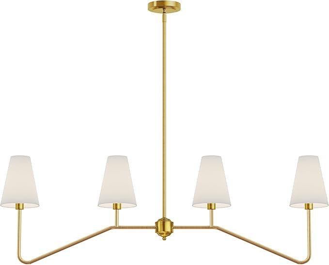 Electro bp;47" W 4-Light Linear Kitchen Island Lighting Fixture Classic Chandeliers Polished Gold... | Amazon (US)