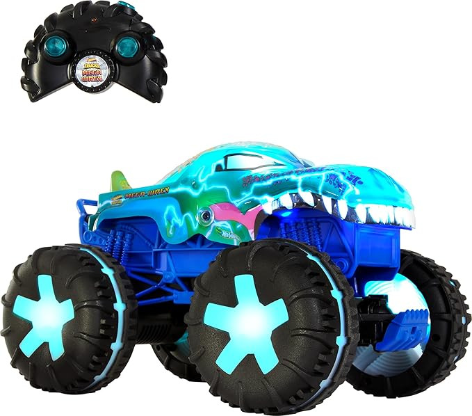 Hot Wheels Toy Truck Monster Trucks RC, Oversized Remote-Control Mega-Wrex Alive in 1:15 Scale, 3... | Amazon (US)