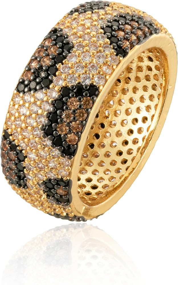 Gold Plated Leopard Ring for Women Leopard Cubic Zirconia Statement Rings for Women Men Christmas... | Amazon (US)
