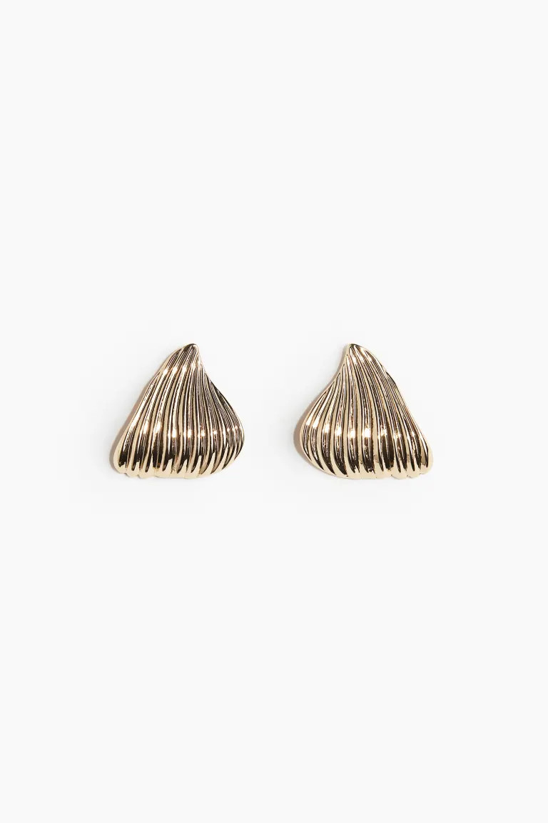 Leaf-shaped earrings - Gold-coloured - Ladies | H&M GB | H&M (UK, MY, IN, SG, PH, TW, HK)