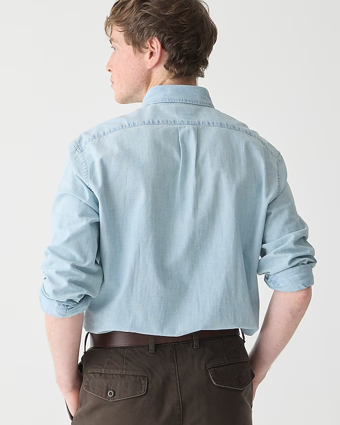 Organic cotton chambray shirt in five-year wash | J. Crew US