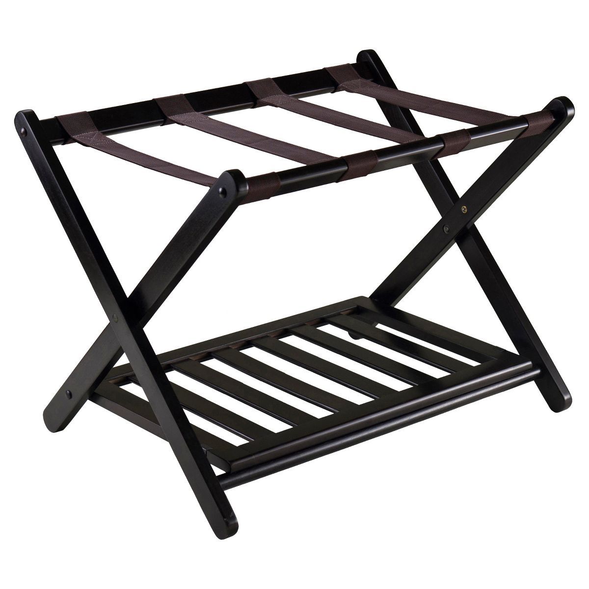 Reese Luggage Rack with Shelf Dark Espresso Brown - Winsome | Target