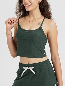 ODODOS Women's Slim Racerback Cropped Tank – Stratum Tech Sports Bra, Ultra Soft UPF 50+ Cami T... | Amazon (US)