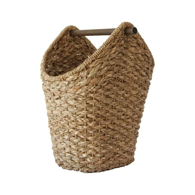 Desert Fields Bankuan Braided Oval Toilet Paper Basket with Wood Bar | Walmart (US)