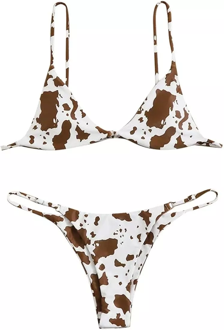 Cow Print Bikini Top