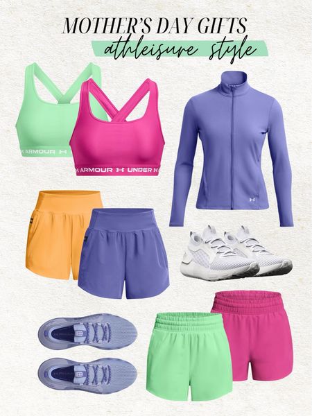 Mother’s Day gifts - athleisure style 💖 I’ve been loving these bright colored workout shorts, they would make such a great gift for her!

Mother’s Day gift, mom gift, under armor, bright workout shorts, colorful athleisure, pink running shorts, bright green running shorts, colorful sports bra, pink sports bra, purple sneakers, cute sneakers, Christine Andrew 

#LTKfitness #LTKGiftGuide #LTKstyletip