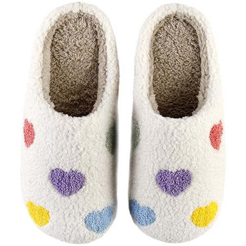 HIPINISS Heart Valentines House Slippers for Women Men Fluffy Slippers Memory Foam Womens House Shoes Outdoor Indoor Valentine's Mother's Day Gifts,XC Heart Slide 37-38 | Amazon (US)