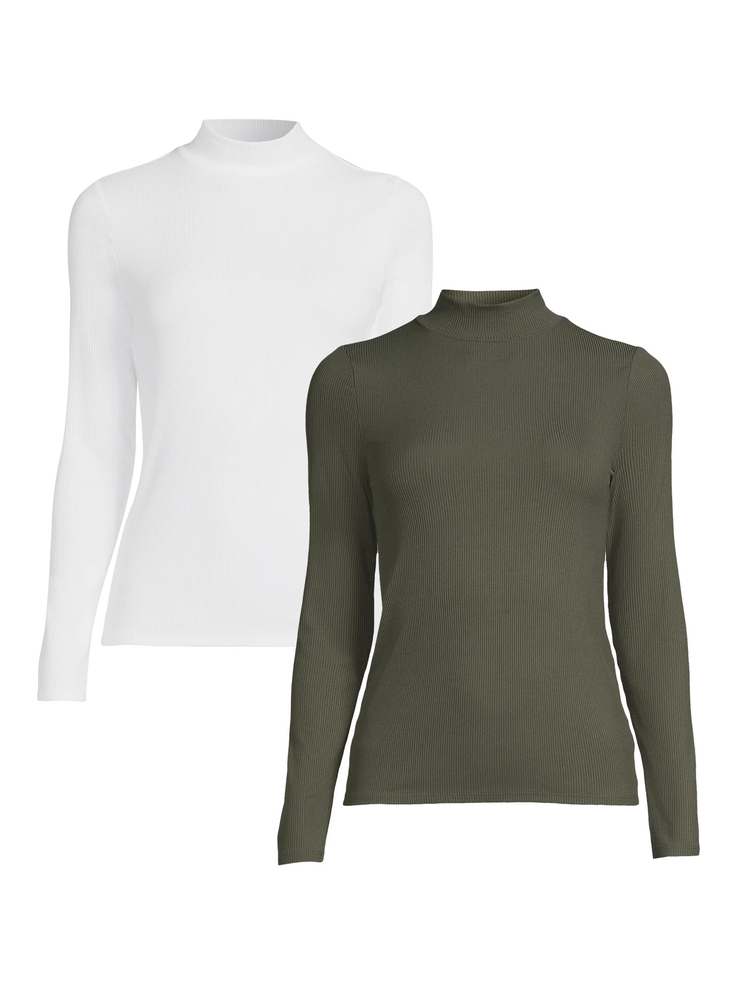 No Boundaries Juniors Mock Neck Top with Long Sleeves, 2-Pack, Sizes XS-3XL | Walmart (US)