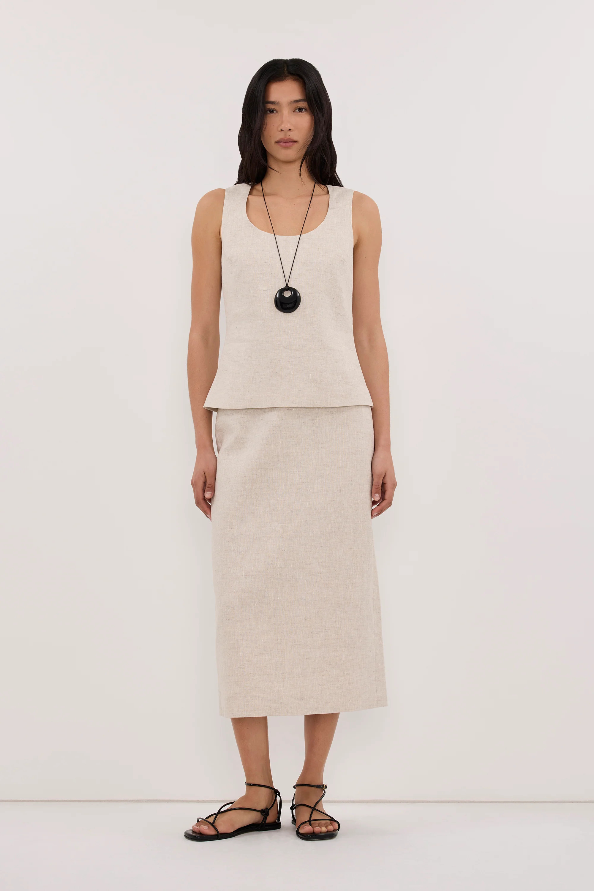 AURELI NATURAL LINEN TOP | DISSH