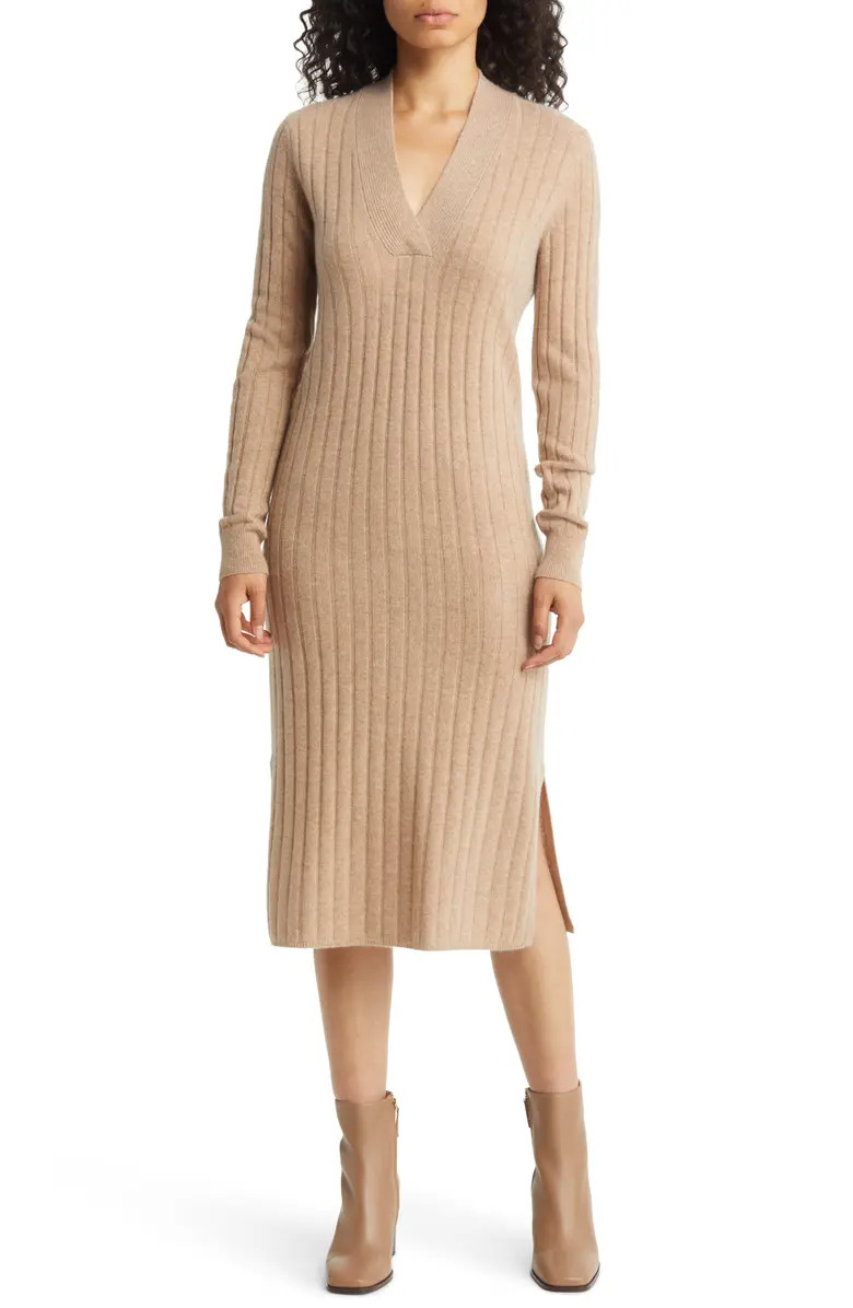 Long Sleeve Cashmere Midi Sweater Dress | Nordstrom