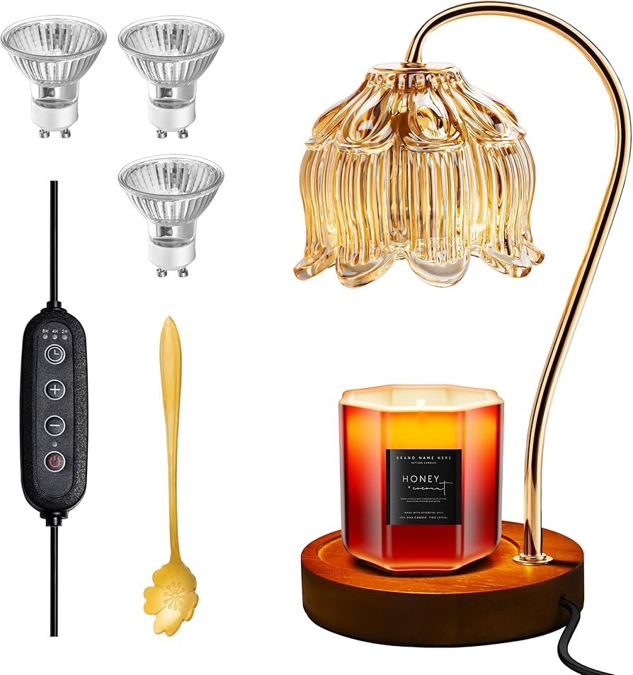 Azrra Candle Warmer Lamp with Bulbs: Dimmable Room Decor Candle Warmer with 3 Wax Warmer Bulbs - ... | Amazon (US)