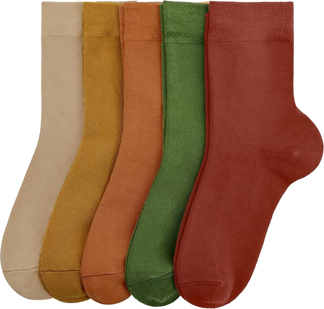 SERISIMPLE Women Thin Bamboo Socks Crew Lightweight Above Ankle Casual Dress Sock For Ladies Bootie  | Amazon (US)
