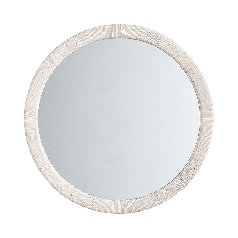 Whitewash Coastal Rattan Round Mirror (30") | Pottery Barn Teen