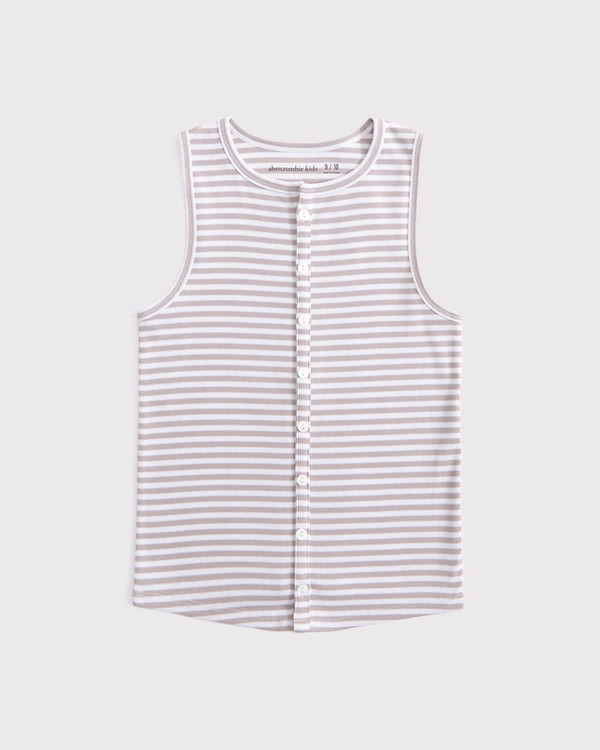girls button-through tank | girls tops | Abercrombie.com | Abercrombie & Fitch (US)