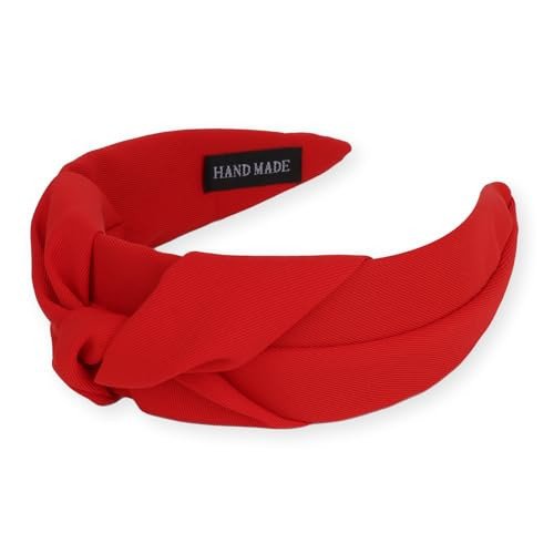 Amariver Red Headband Knotted Wide Headband for Women Top Knot Hair Band Non-slip Head Band Soft Fashion Hair Accessories for Women Girls | Amazon (US)