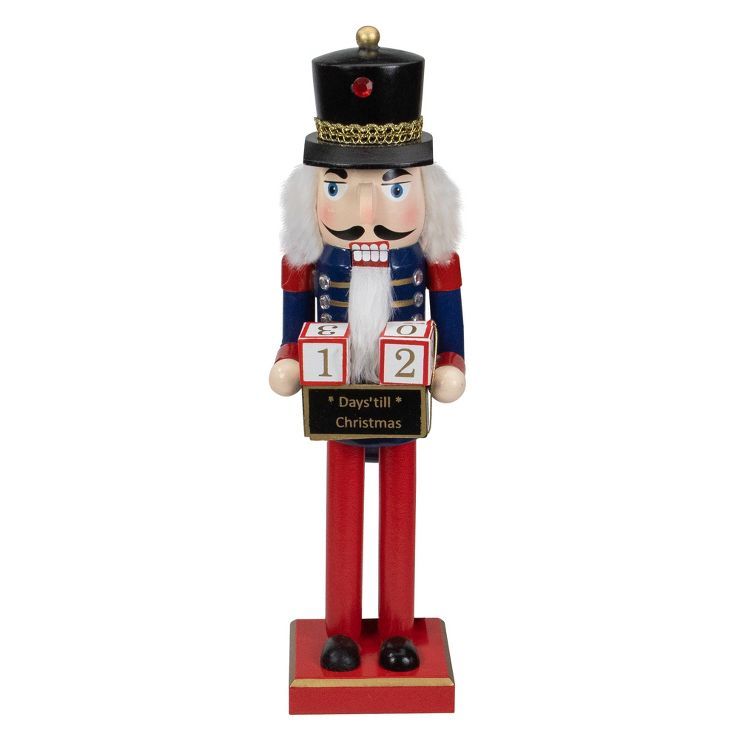 Northlight 14" Blue and Red 'Days Till Christmas' Countdown Nutcracker | Target
