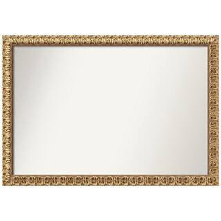 Amanti Art Florentine Gold 39.5 in. W x 27.5 in. H Rectangle Non-Beveled Wood Framed Wall Mirror ... | The Home Depot