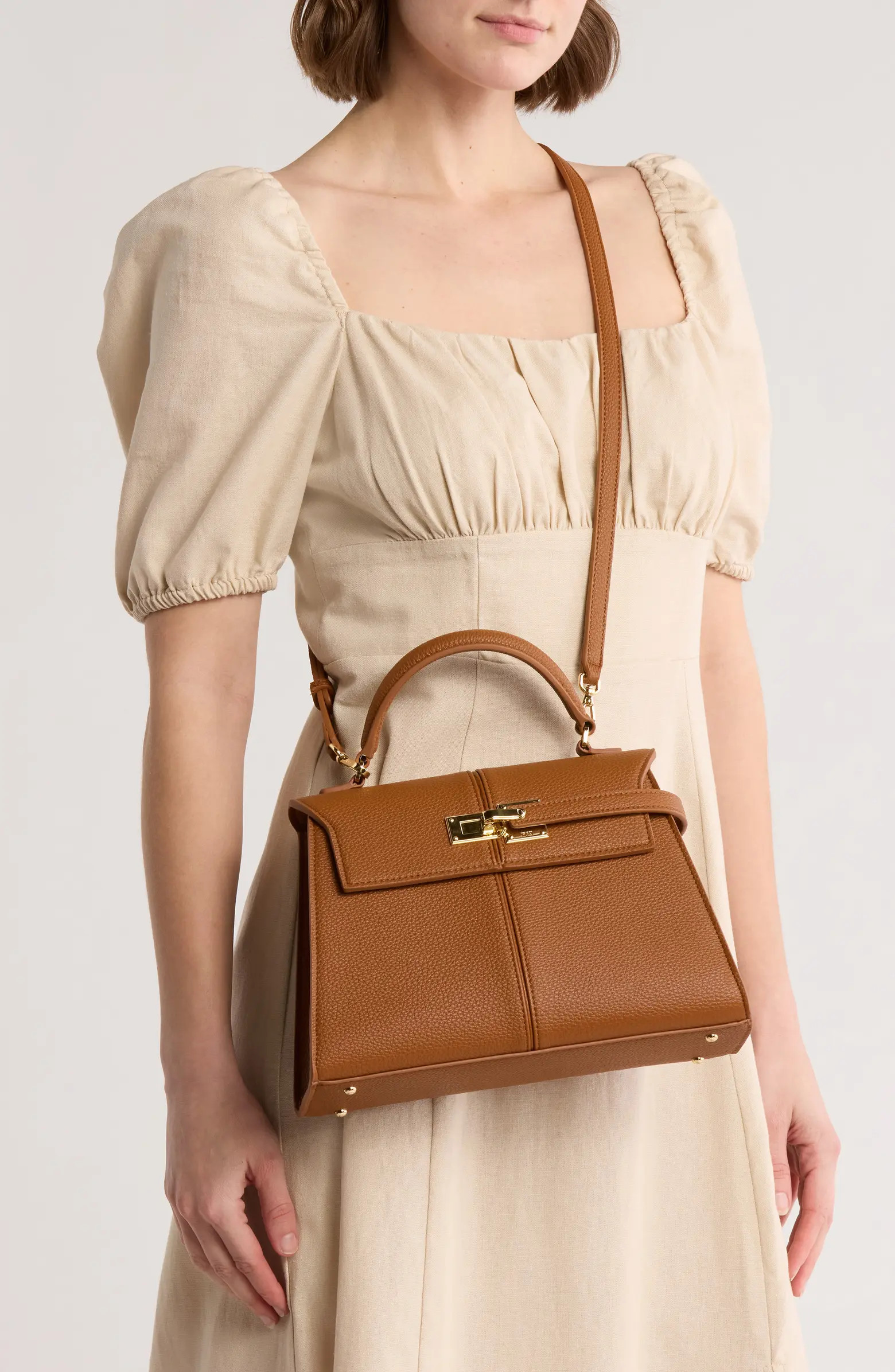 Large Elise Faux Leather Top Handle Bag | Nordstrom