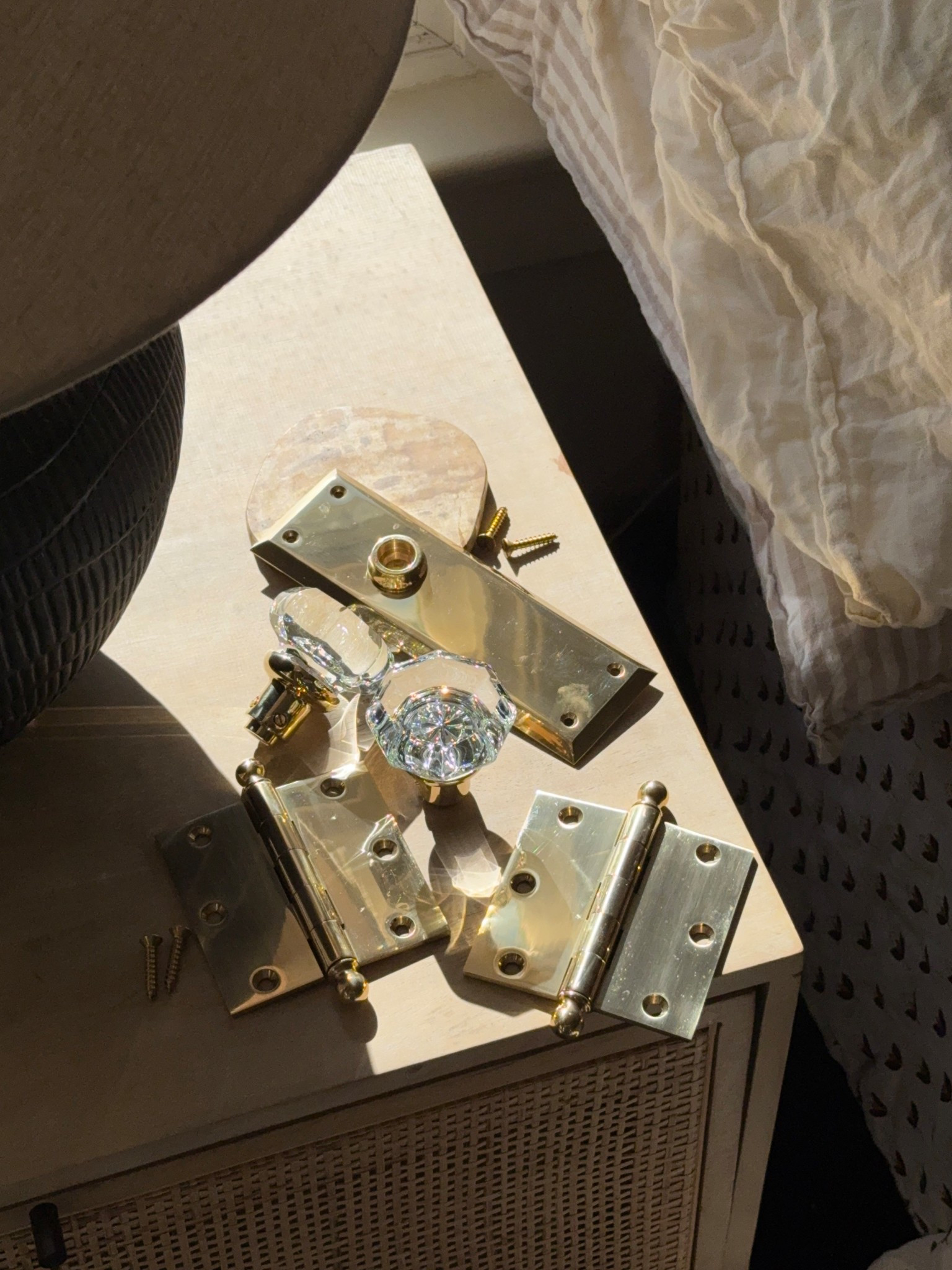 Bedroom and home hardware!! Did the unlacquered brass so it will patina over time 