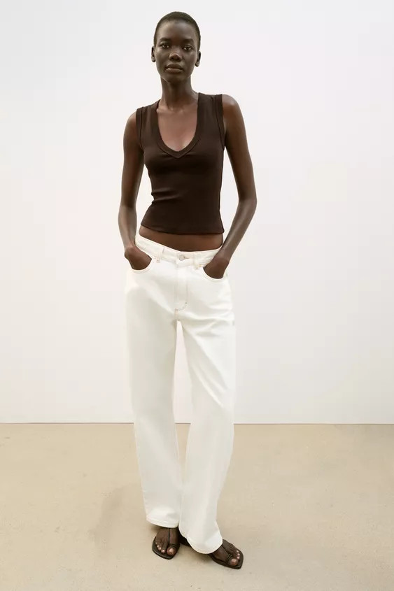 COTTON V-NECK T-SHIRT | Zara US