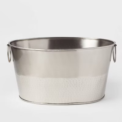 23.5L Stainless Steel Hammered Metal Oval Beverage Tub - Threshold™ | Target